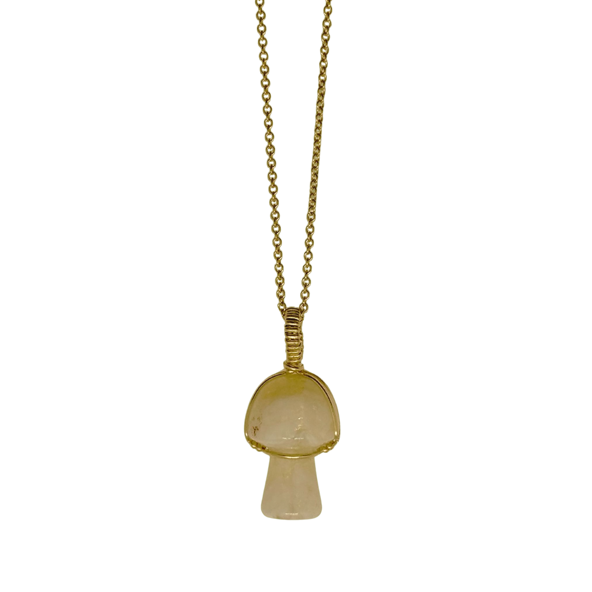 Citrine Mushroom Pendant Necklace