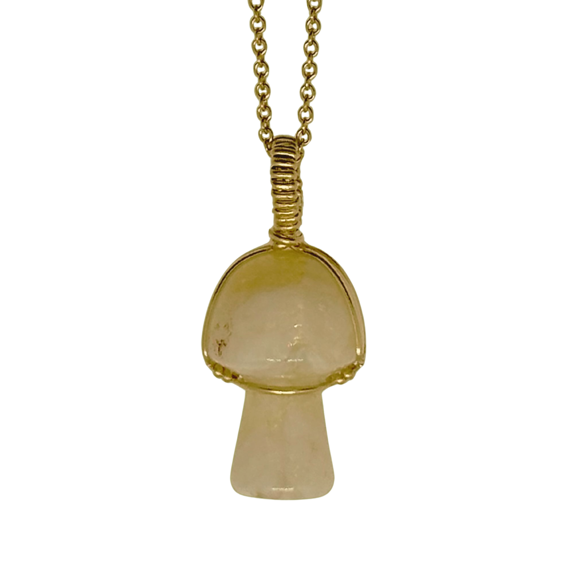 Citrine Mushroom Pendant Necklace